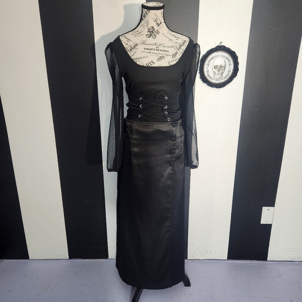Vintage Black Maxi Skirt